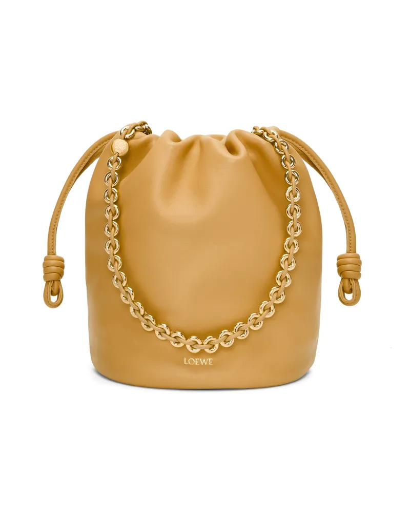 Loewe Luxury Flamenco purse bucket in mellow nappa lambskin Sahara