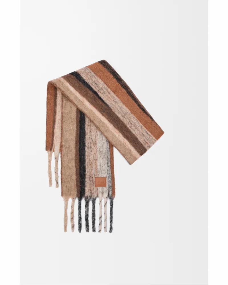 Loewe Scarf In Alpaca And Wool Blend Mujer Beige