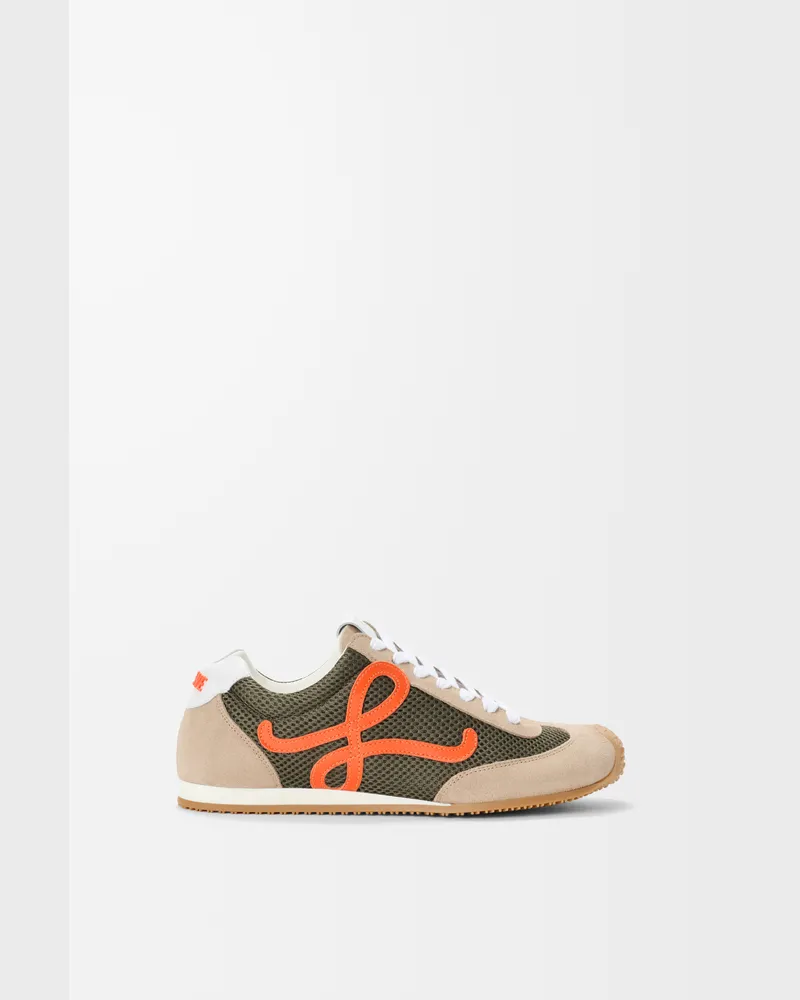 Loewe Ballet Runner 2.0 In Suede And Mesh Size Hombre Khaki