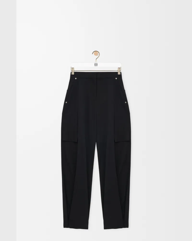 Loewe Cargo Trousers In Wool Size Mujer Black