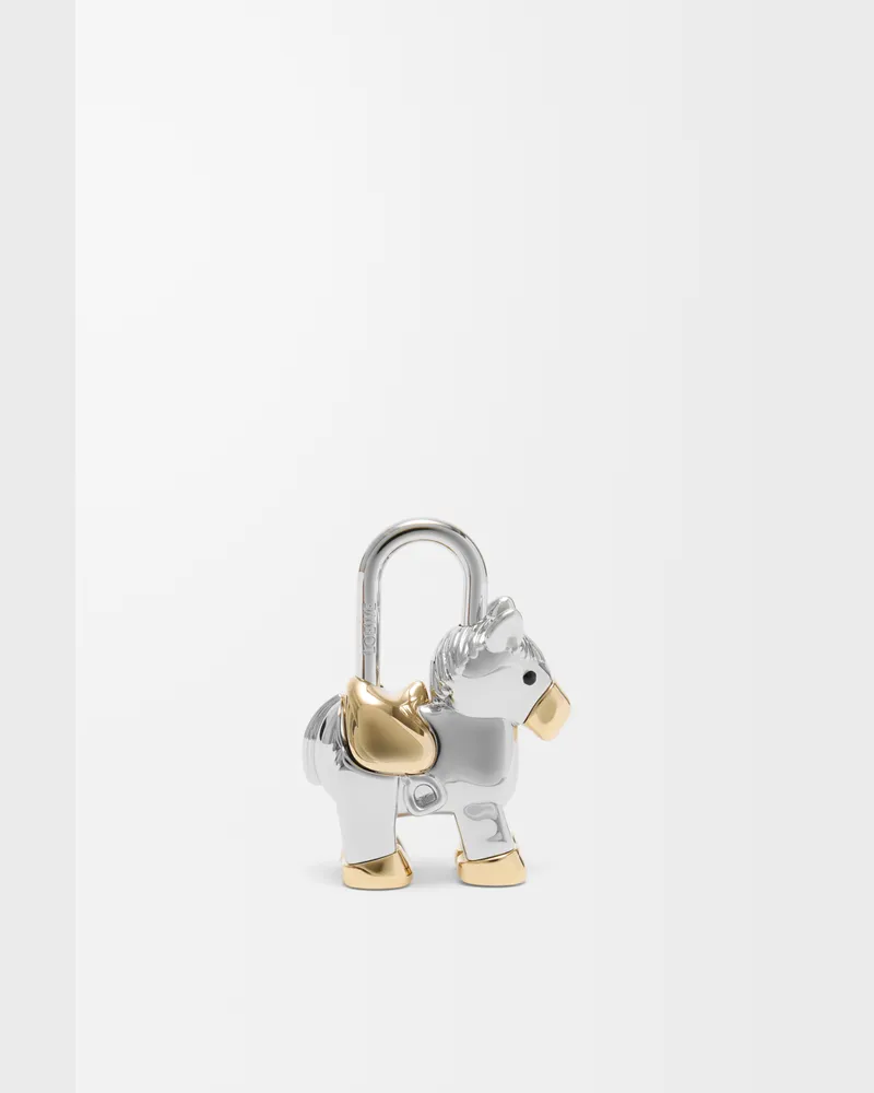 Loewe Horse Padlock Charm Mujer Silver