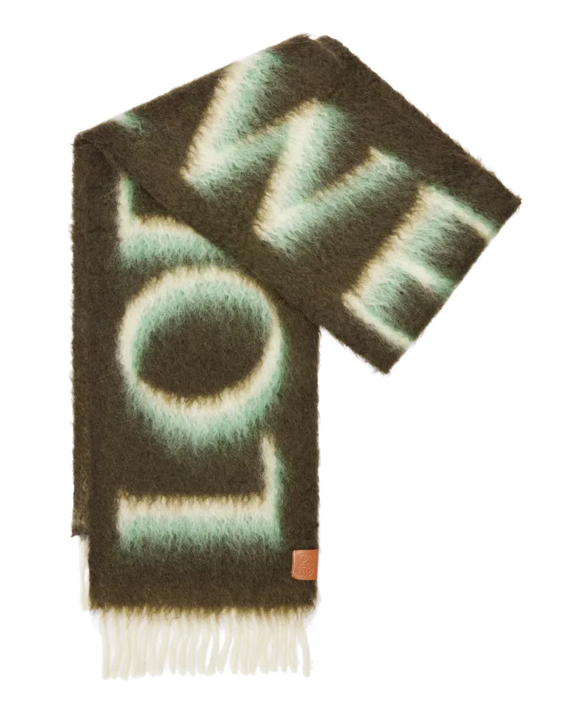 Loewe Luxury Scarf In Wool And Mohair Green