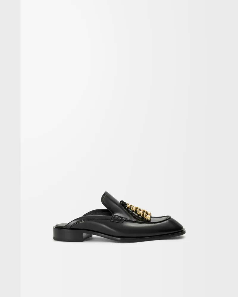 Loewe Edge Loafer Mule In Brushed Leather skin Size Mujer Black