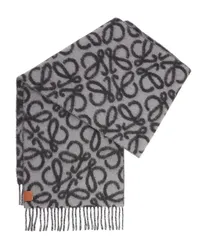 Loewe Luxury Anagram scarf in alpaca and wool Black