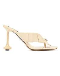 Loewe Luxury Toy Panta toe post heel sandal in lambskin Oat