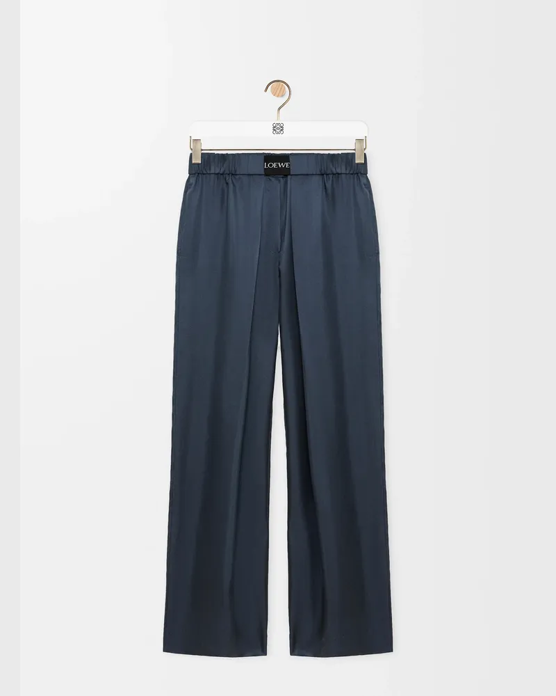 Loewe Elasticated Trousers In Silk Size Mujer Dark
