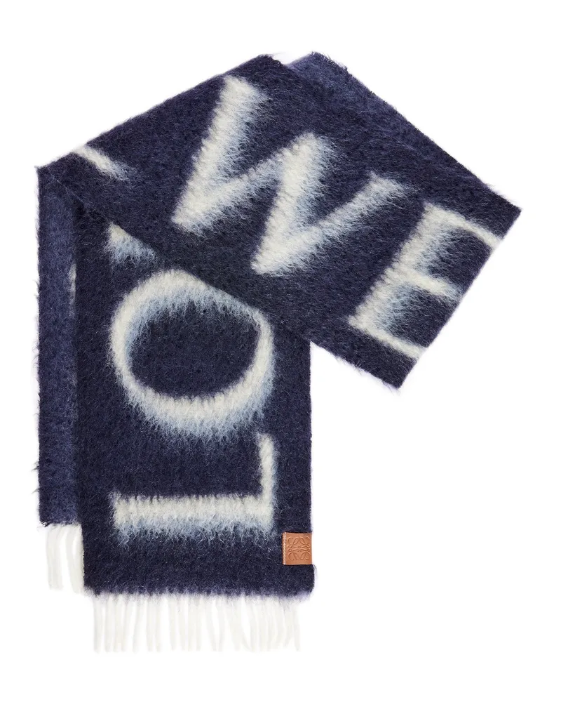 Loewe Luxury  scarf in wool and mohair Navy