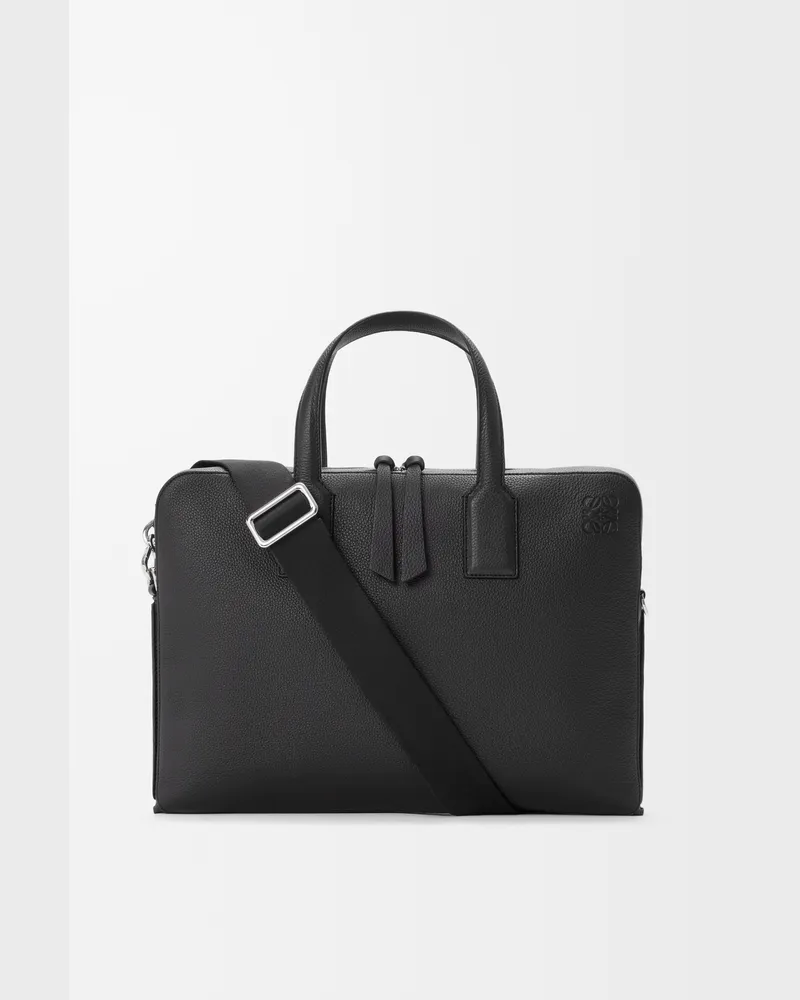 Loewe Goya Thin Briefcase In Soft Grained Leather skin Hombre Black