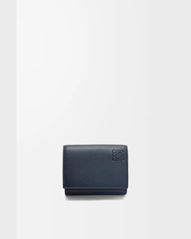 Loewe Trifold Wallet In Soft Grained Leather skin Hombre Deep