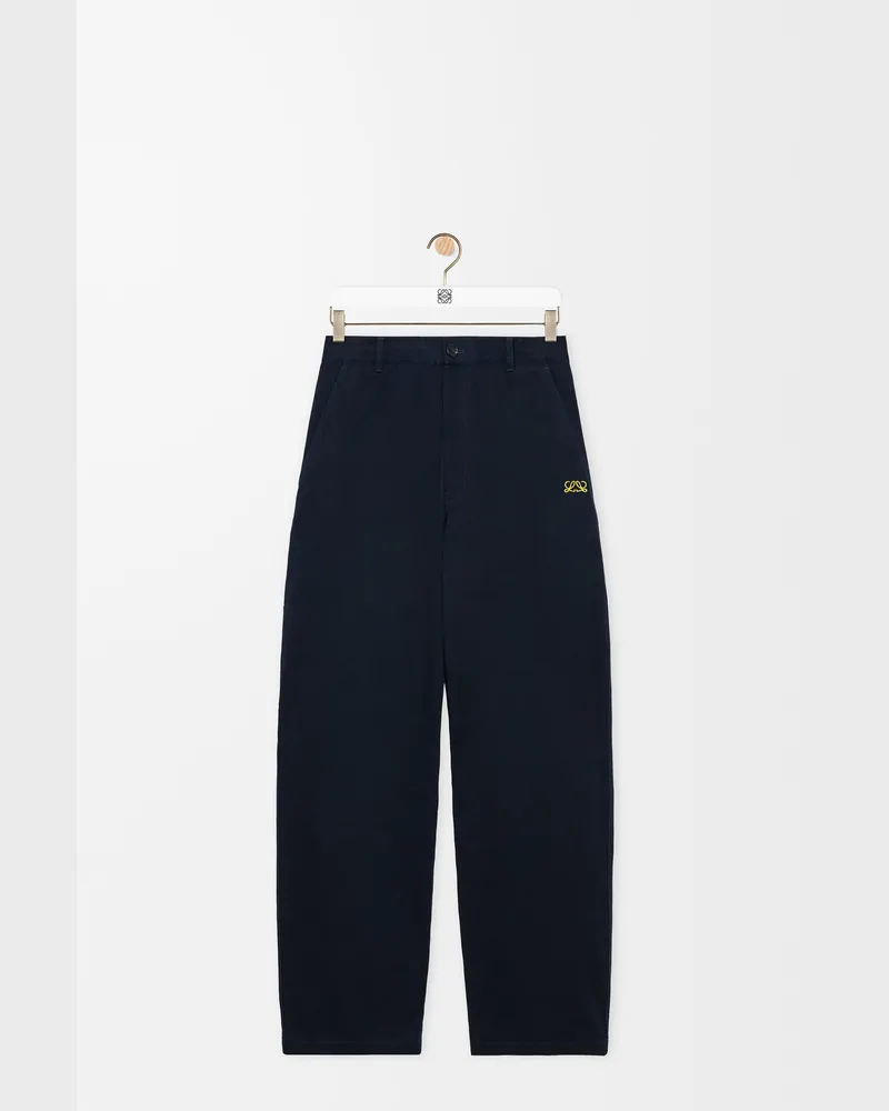 Loewe Trousers In Cotton Size Hombre Dark