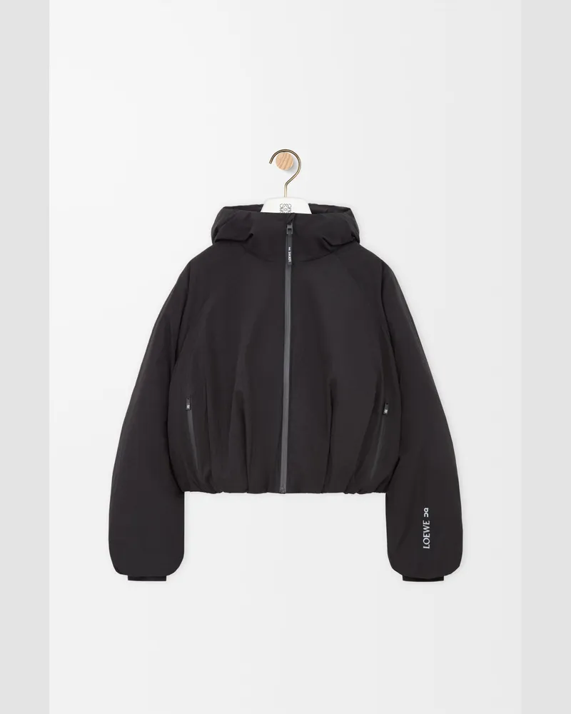 Loewe Cropped Puffer Jacket In Technical Shell Size Mujer Black
