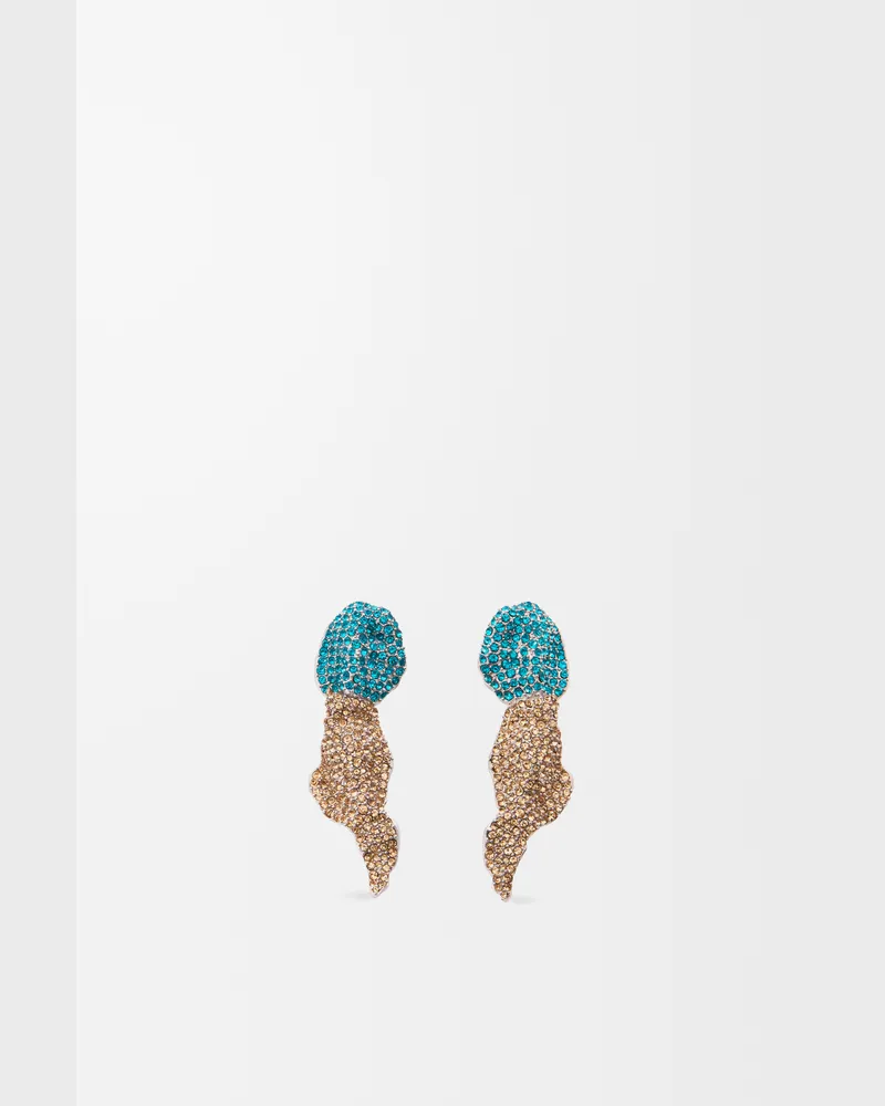 Loewe Glitter Fragment Earrings In Sterling Silver And Crystals Mujer Silver