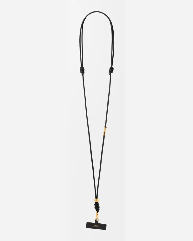Loewe Crossbody Phone Strap In Leather skin Mujer Black