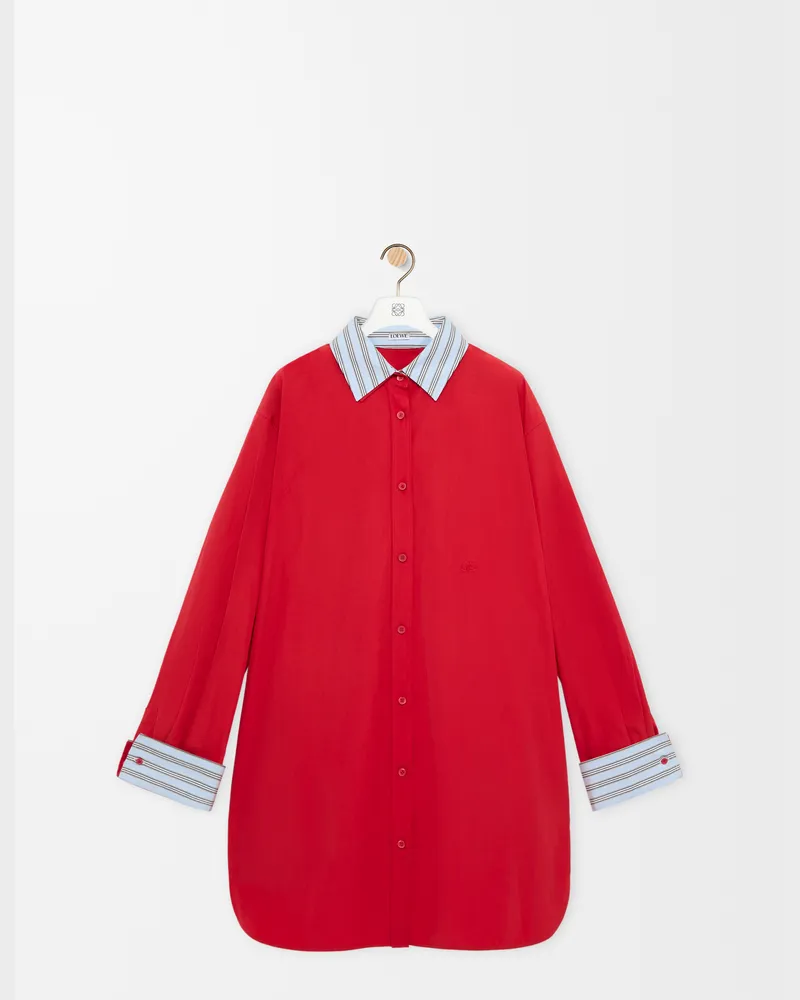 Loewe Shirt Dress In Cotton Size Mujer Red