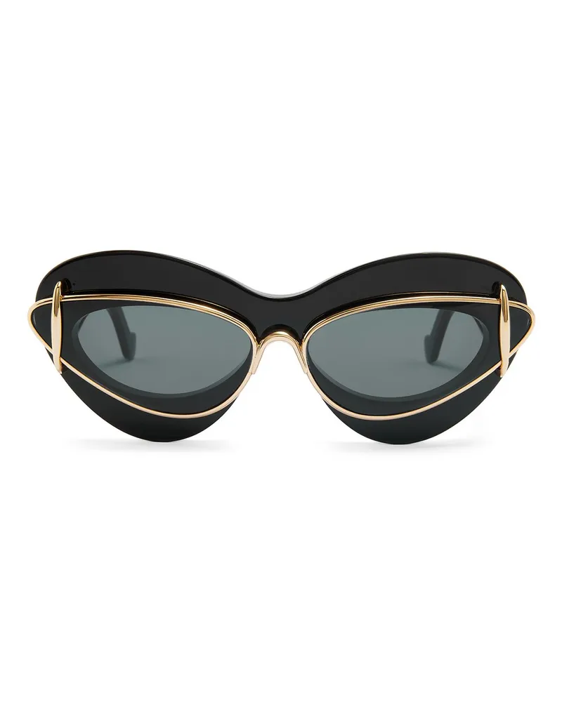 Loewe Luxury Cateye double frame sunglasses in acetate and metal Shiny