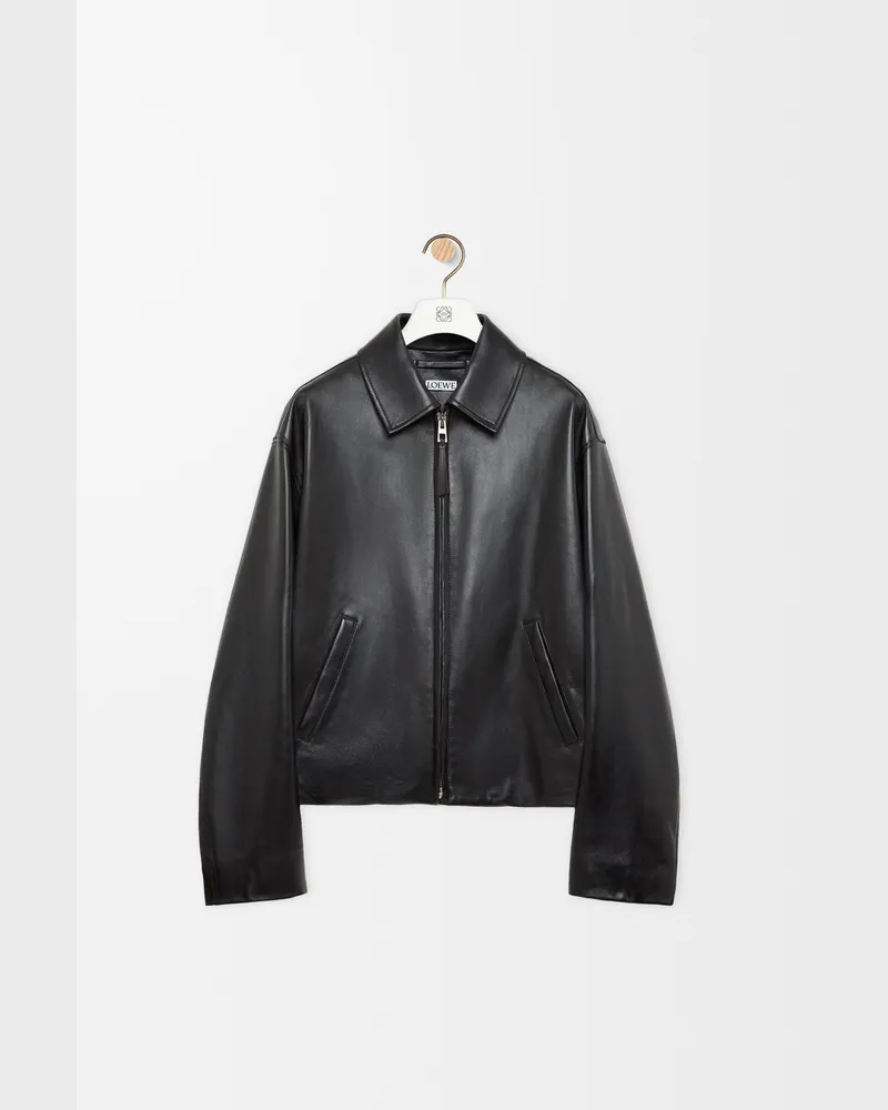 Loewe Zip-up Jacket In Nappa Lambskin Size Hombre Black