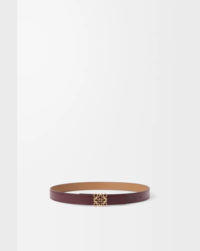 Loewe Reversible Anagram Belt In Leather skin Size Mujer Burgundy