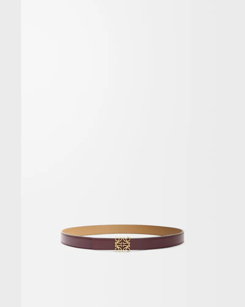 Loewe Reversible Anagram Belt In Leather skin Size Mujer Burgundy