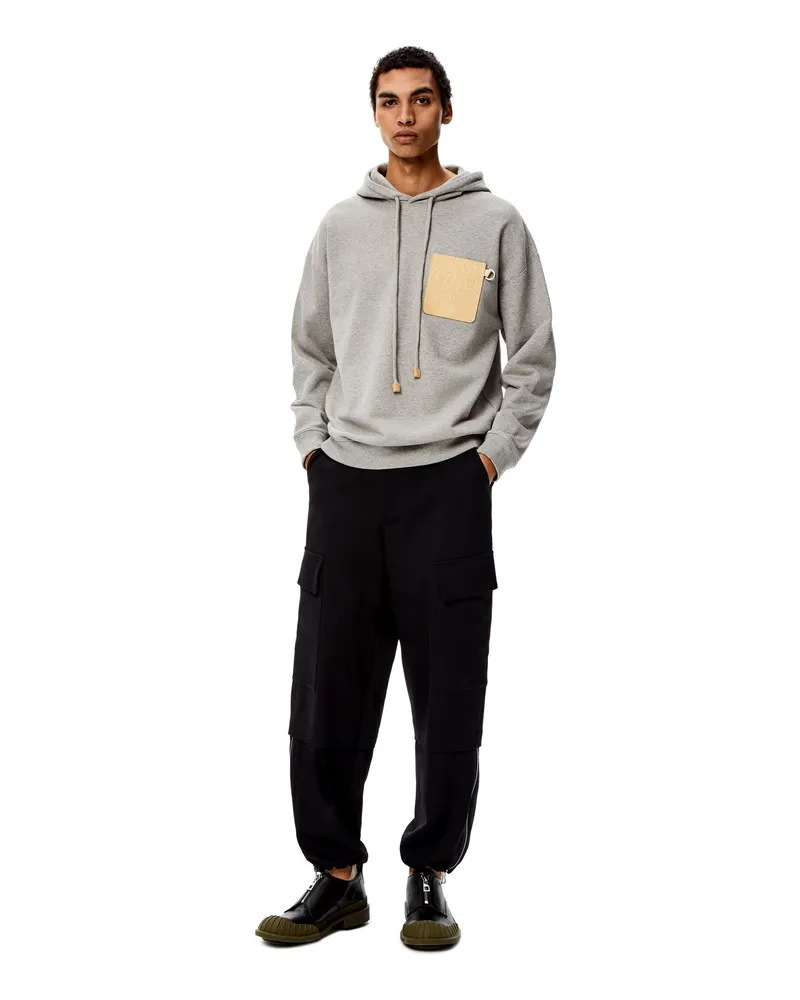 Loewe Luxury Relaxed fit hoodie in cotton Grey