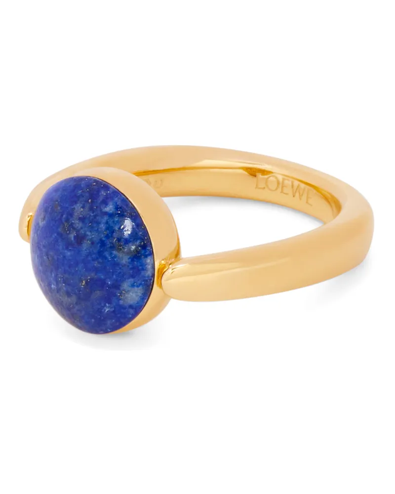 Loewe Luxury Anagram Pebble ring in sterling silver and lapis lazuli Gold