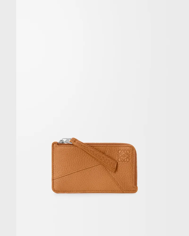 Loewe Puzzle Coin Cardholder In Supple Grained Leather skin Hombre Light