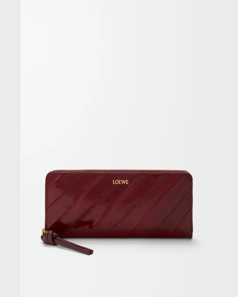 Loewe Knot Slim Zip Around Wallet In Eel Mujer Dark