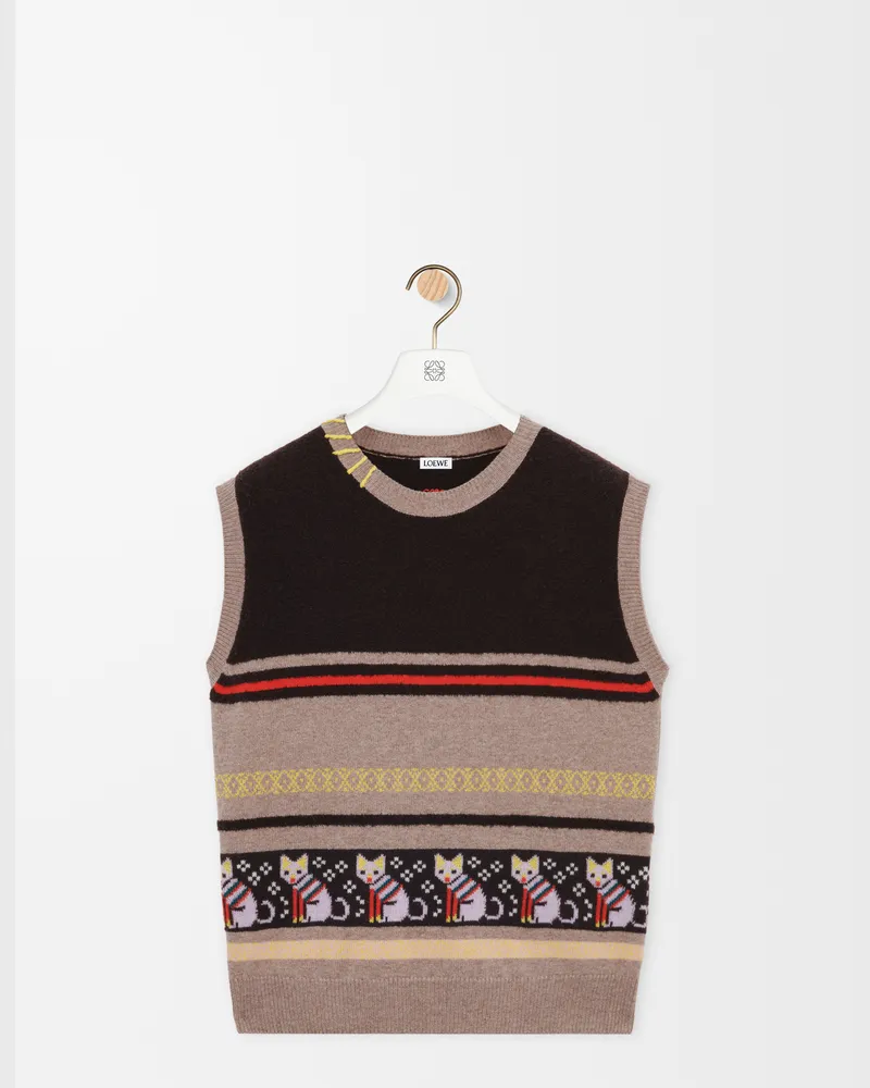 Loewe Vest In Wool And Cashmere Size Hombre Beige