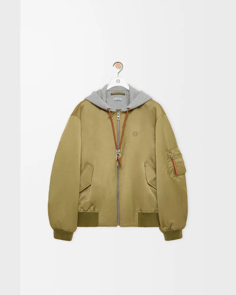 Loewe Bomber Jacket In Technical Shell Size Hombre Khaki