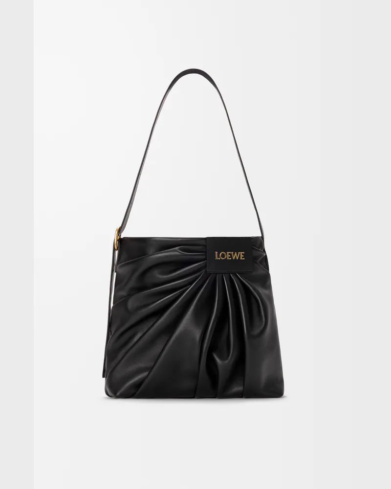Loewe Draped Tote In Mellow Nappa Lambskin Mujer Black
