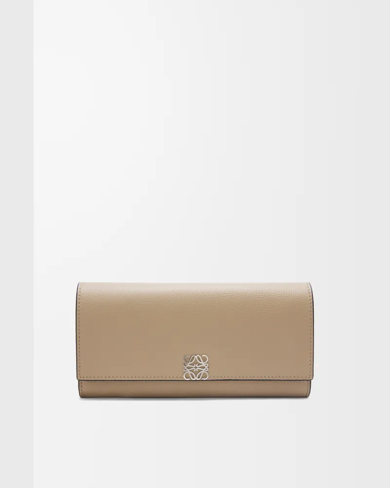 Loewe Anagram Continental Wallet In Pebble Grained Leather skin Mujer Sand