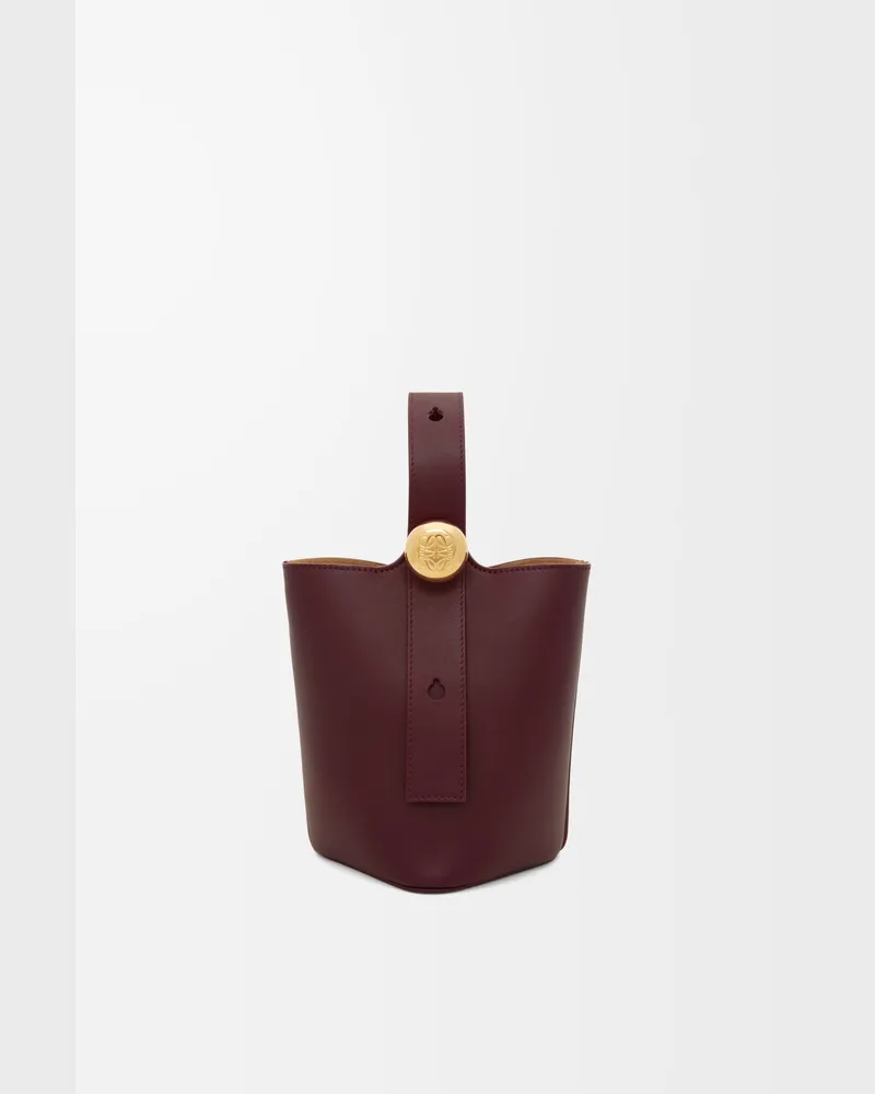Loewe Mini Pebble Bucket In Leather skin Mujer Dark