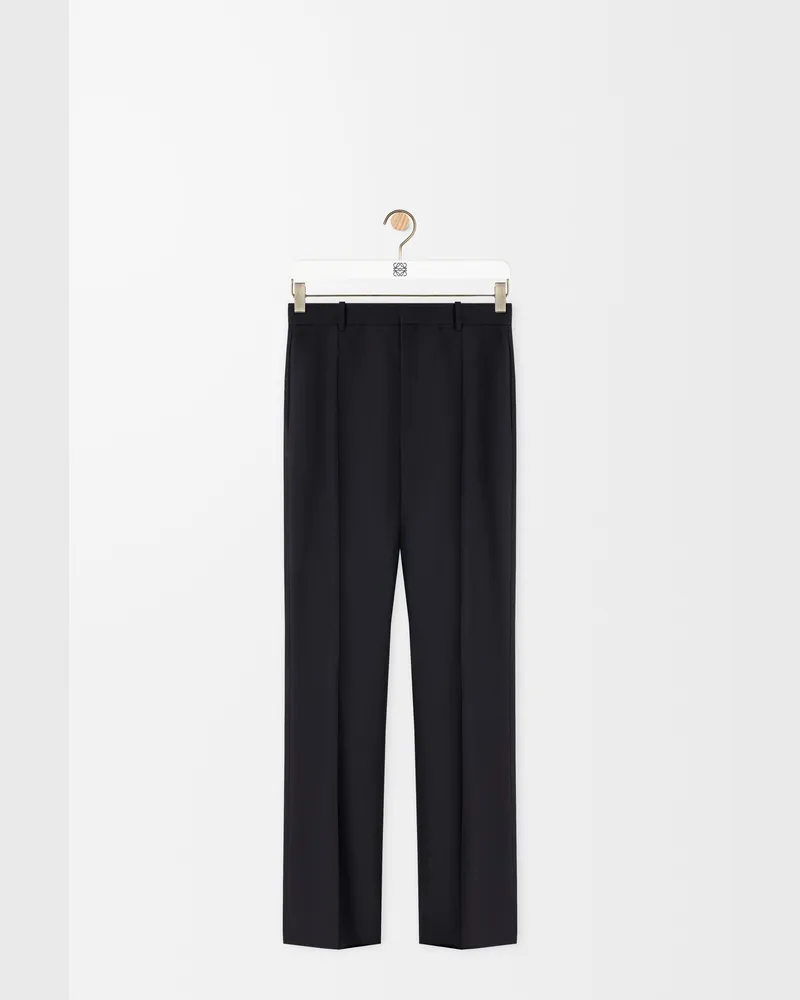 Loewe Trousers In Wool And Silk Size Hombre Black