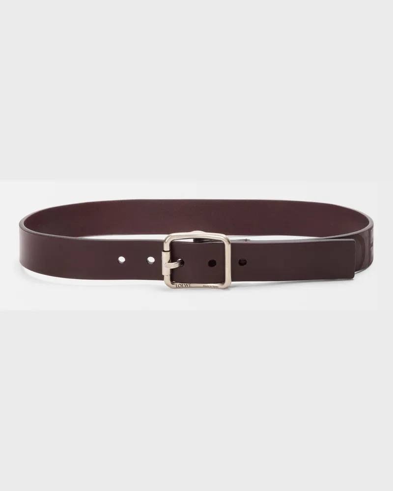 Loewe Double Roller Curve Belt In Vegetable-tanned Leather skin Size Hombre Dark