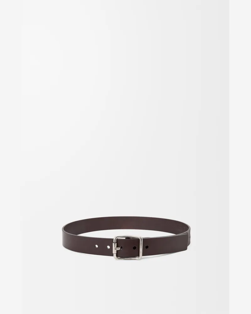 Loewe Double Roller Curve Belt In Vegetable-tanned Leather skin Size Hombre Dark