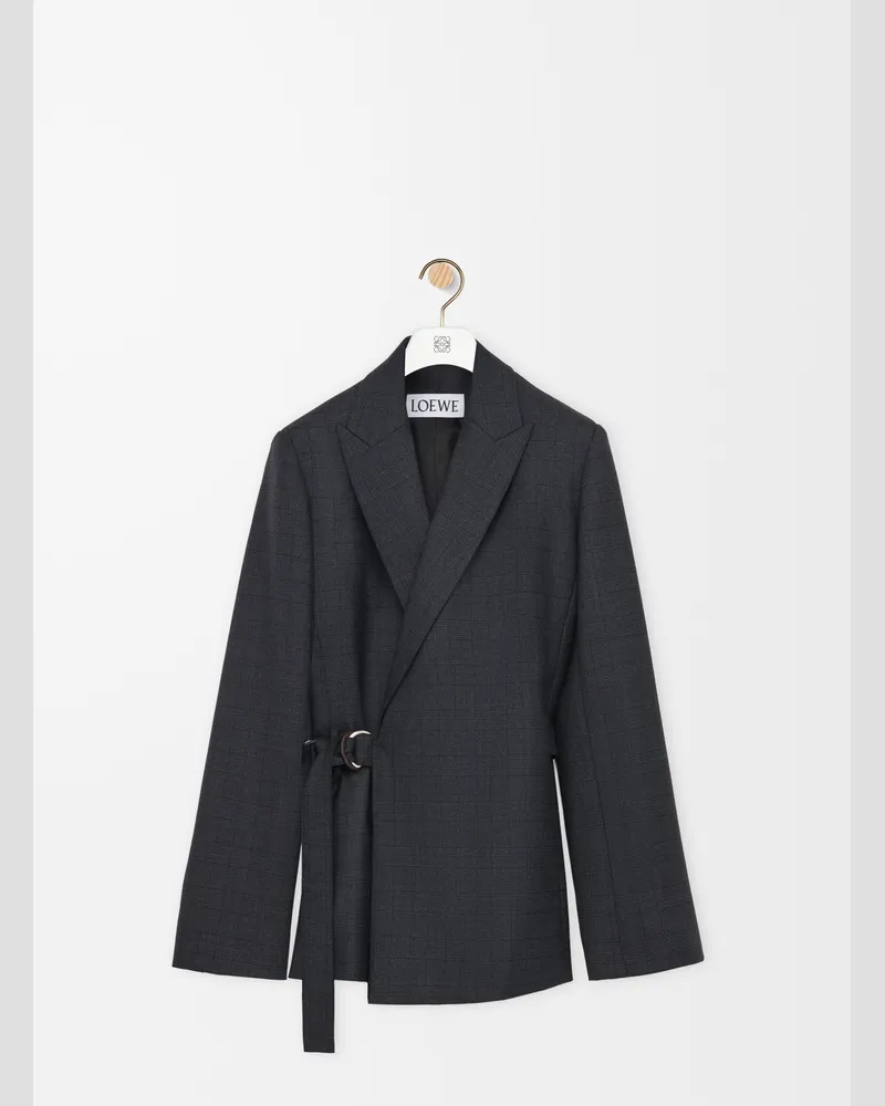 Loewe Draped Jacket In Wool Size Mujer Dark