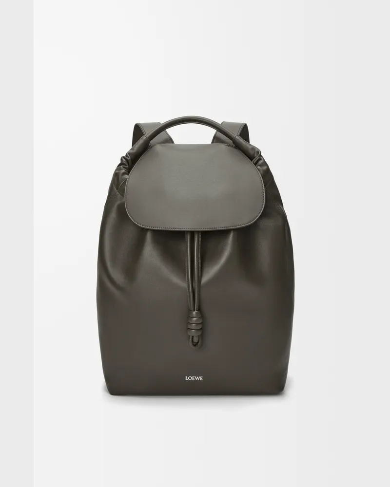 Loewe Flamenco Backpack In Shiny Supple Leather skin Hombre Dark
