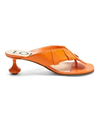 Loewe Luxury Toy Panta toe post heel sandal in lambskin Orange