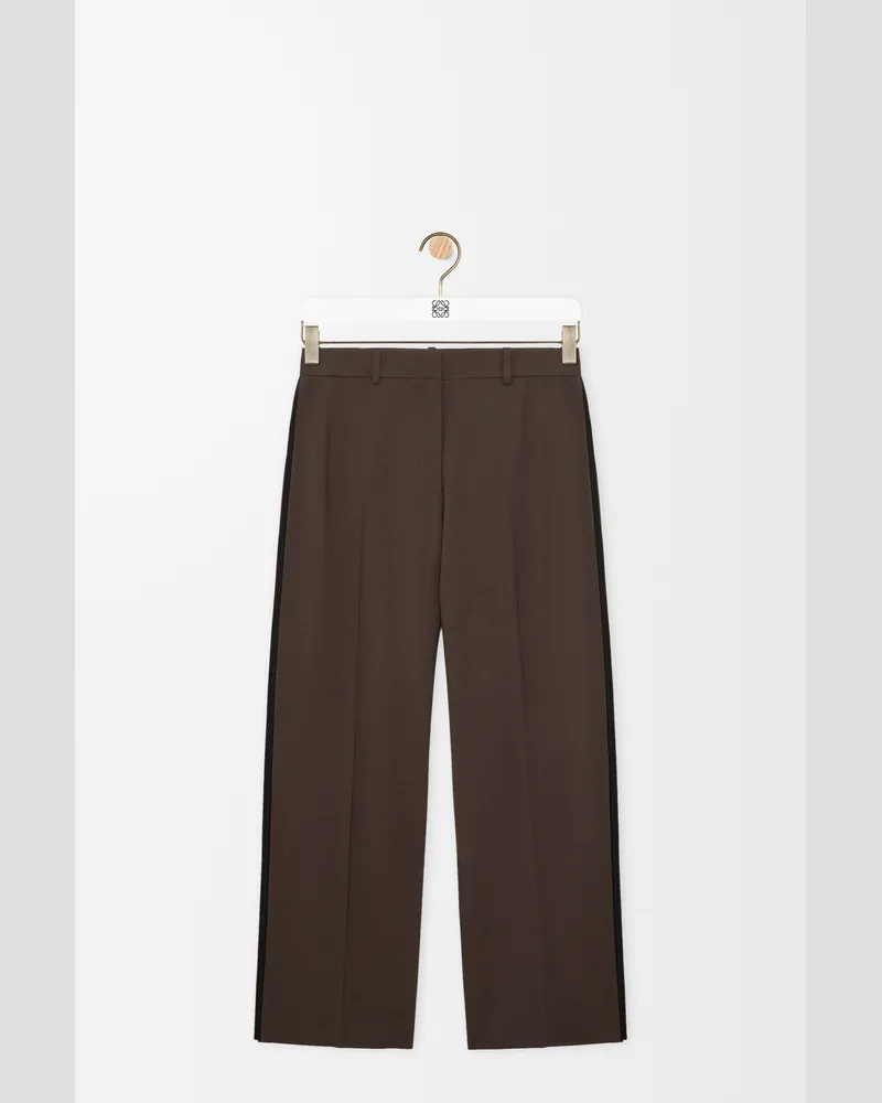Loewe Trousers In Viscose And Wool Blend Size Mujer Brown