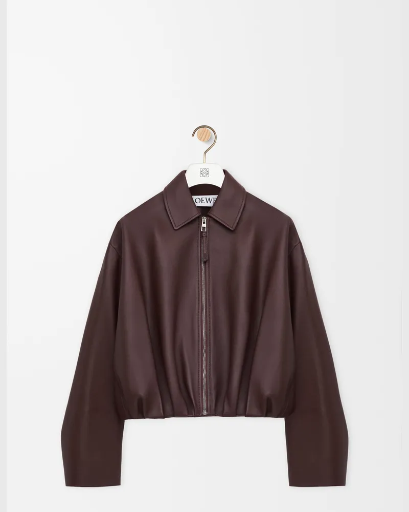 Loewe Draped Jacket In Nappa Lambskin Size Mujer Burgundy