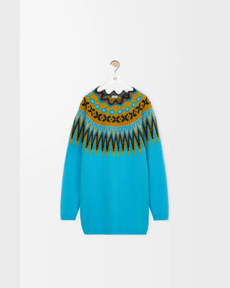 Loewe Sweater In Wool And Mohair Blend Size Hombre Blue