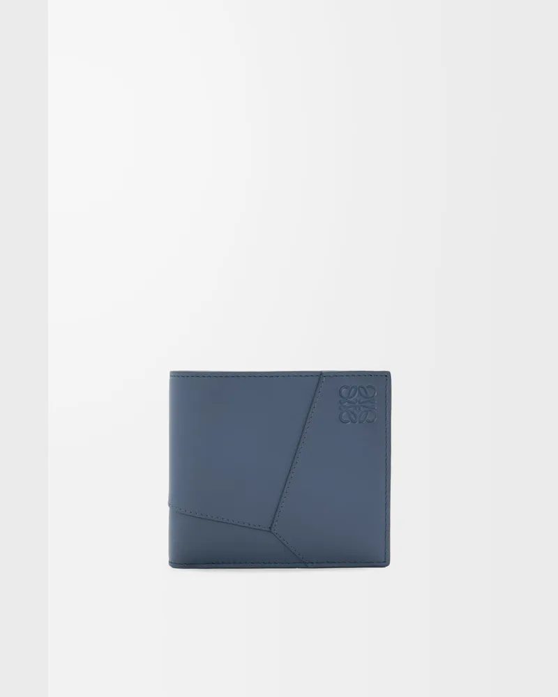 Loewe Puzzle Bifold Coin Wallet In Leather skin Hombre Indigo