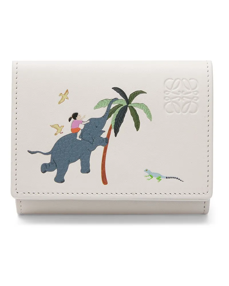 Loewe Luxury Elephant trifold wallet in satin calfskin Soft