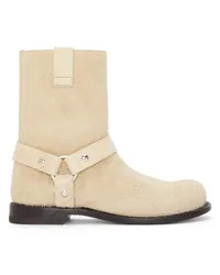 Loewe Luxury Campo Biker boot in brushed suede Oat