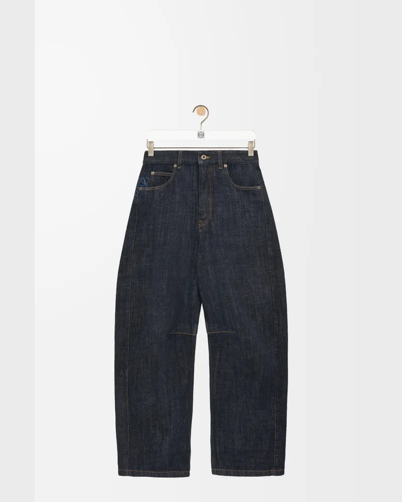 Loewe Anagram Barrel Jeans In Denim Size Mujer Indigo