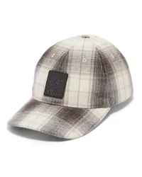 Loewe Luxury Patch cap in tartan wool Brown