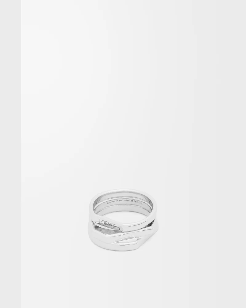 Loewe Stacked Ring In Sterling Silver Size Mujer Silver