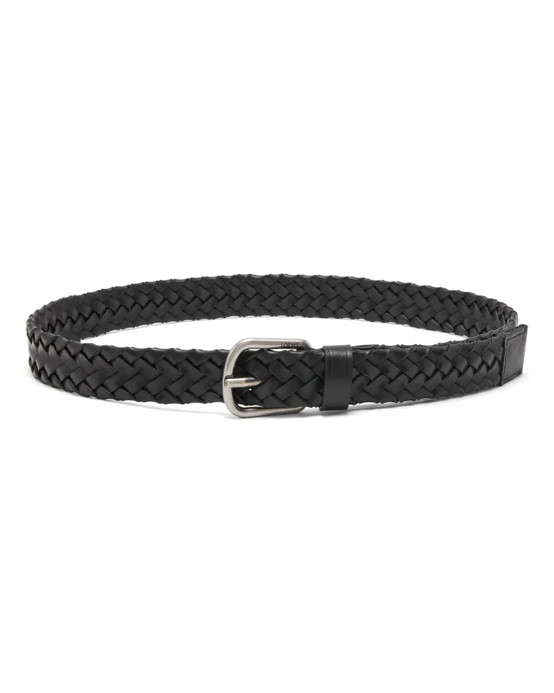 Loewe Luxury Chunky woven belt in vegetable-tanned calfskin Black