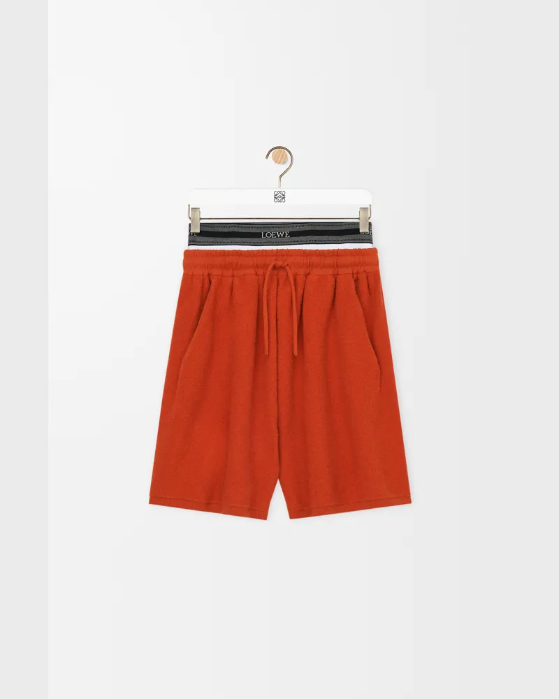 Loewe Shorts In Wool Blend Size Hombre Orange