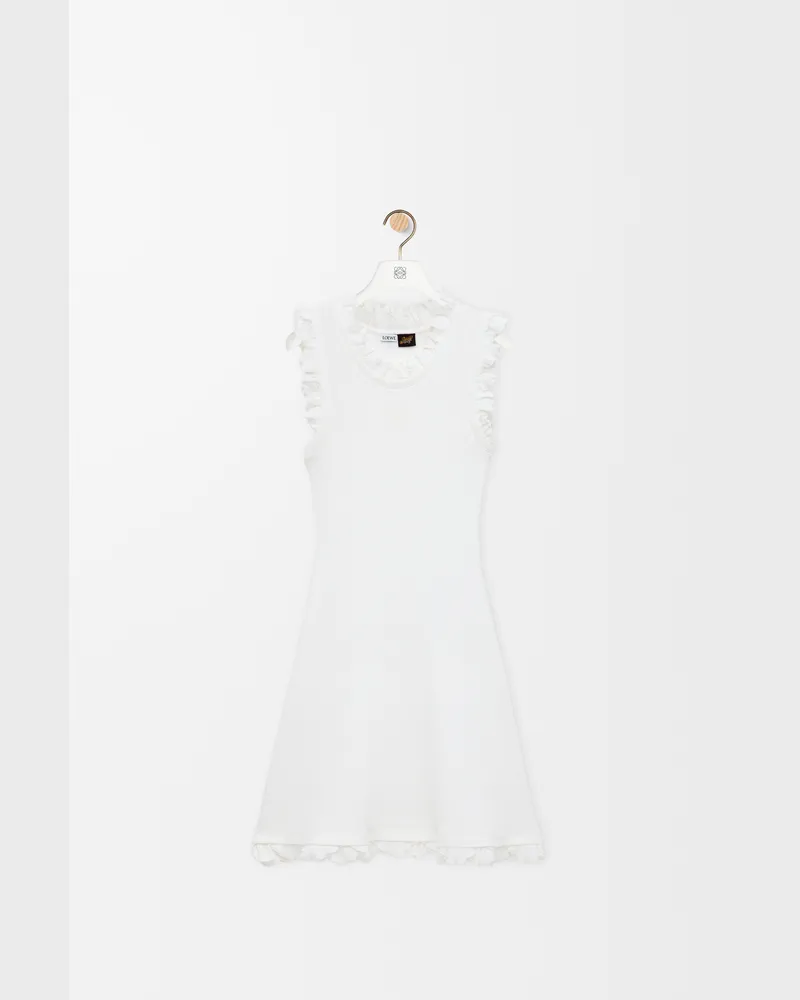 Loewe Tank Dress In Stretch Cotton Size Mujer White