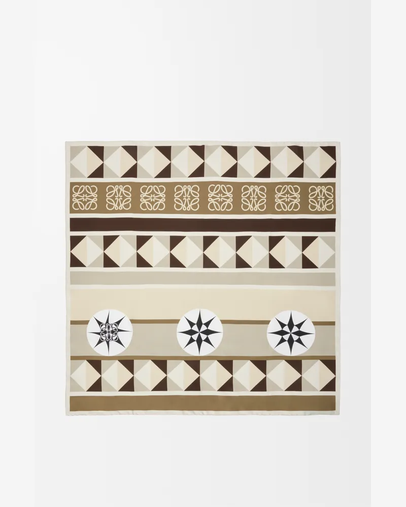 Loewe Scarf In Silk Mujer Beige